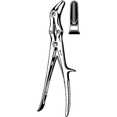 Stille-Luer Echlin Rongeur, Double-Action, Jaws 5.0 Mm Wide, Angled, 9" (23.0 Cm)